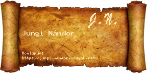 Jungi Nándor névjegykártya